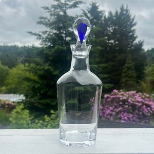 Orrefors Sweden Intermezzo 11 5/8” Decanter with Blue Stopper